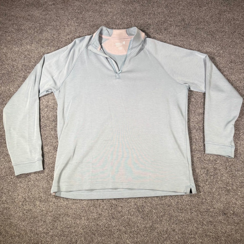 Johnnie-O Performance 1/4 Zip Pullover Sweatshirt Medium Light Blue Mens Golf M